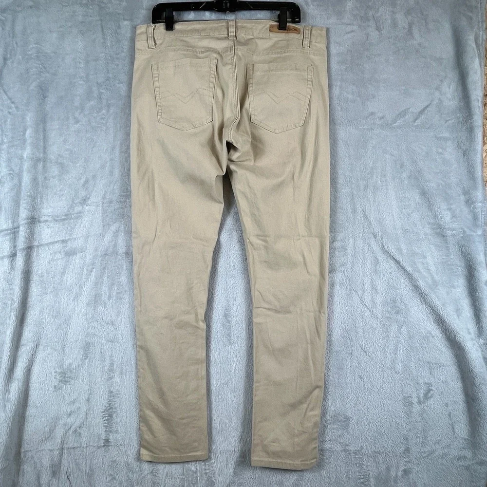 Carbon Mens 34x32 Skinny Flex Jeans Tan Stretch Denim Pants Casual Modern